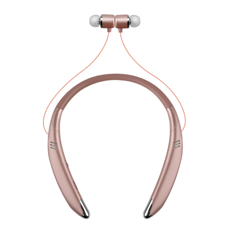 Premium Sports Over the Neck Wireless Bluetooth Stereo Headset V8 (Rose Gold)